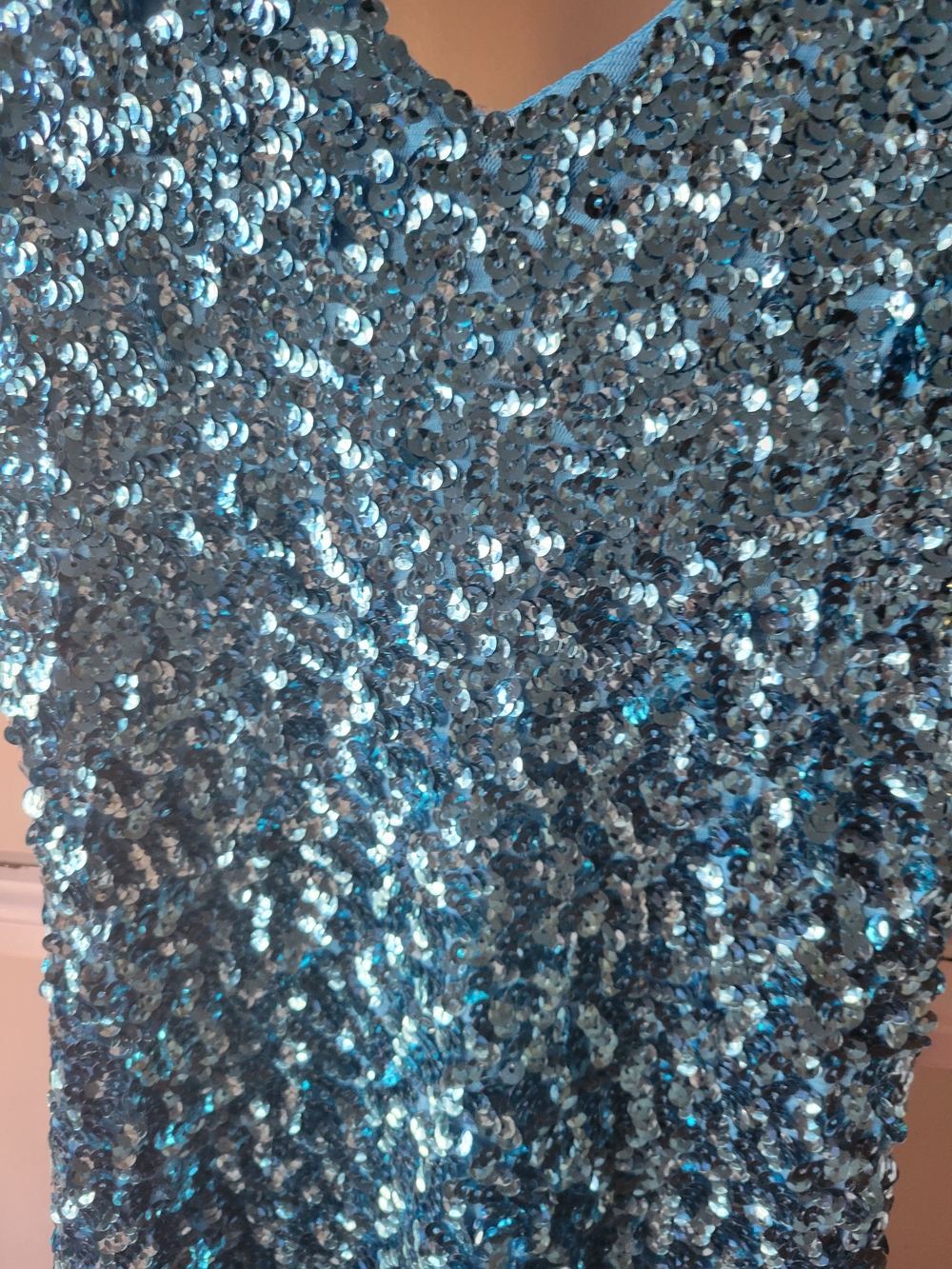 Farinelli Sequin Dress Bodycon Sexy V Neck Dance Party Club Wear Size S/M - Picture 6 of 14